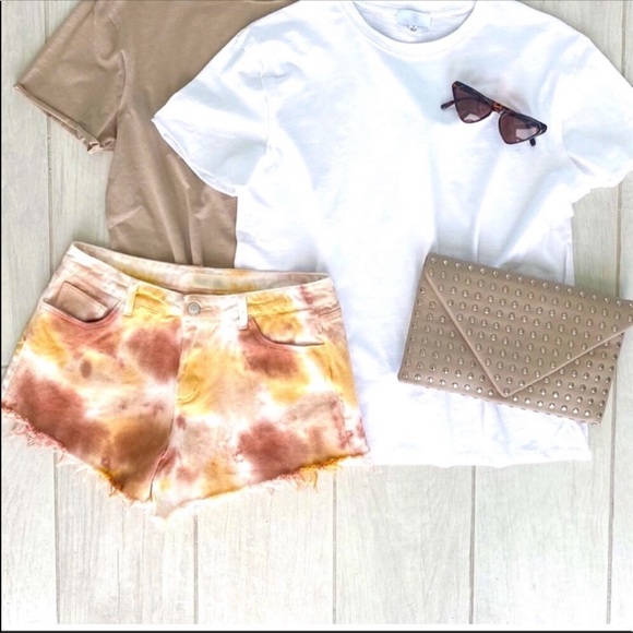 TIE DYE - Tie Dye Distressed Jean Shorts - Picture 7 of 7